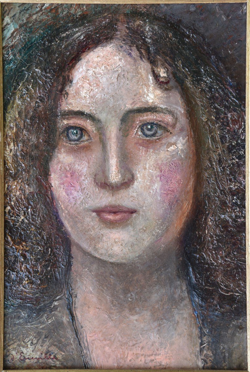 Wenceslas d'Erceville "portrait Of A Woman" Oil On Canvas 30x22-photo-4